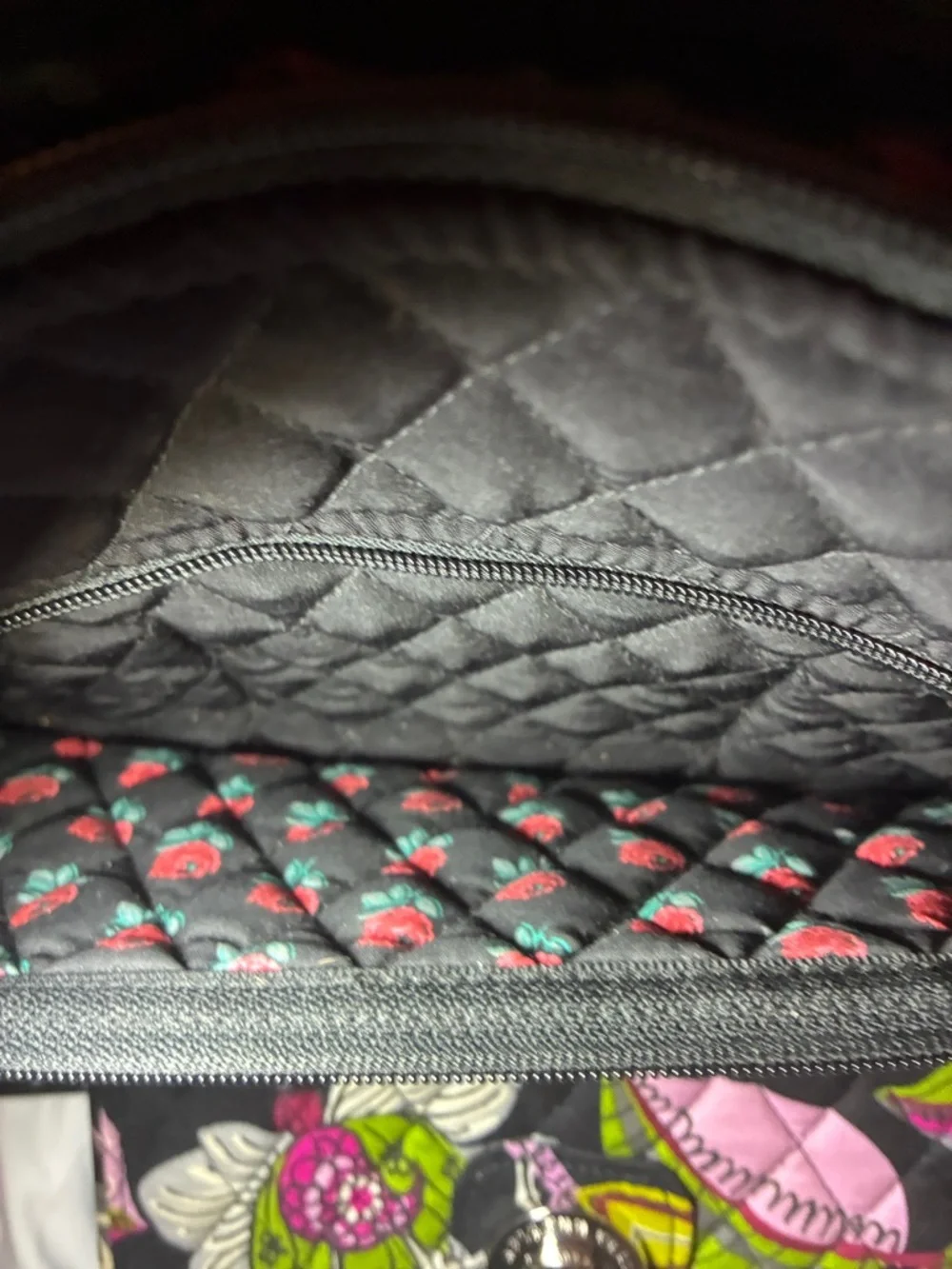 Vera Bradley Black‎ Quilted Crossbody with Floral Wallet